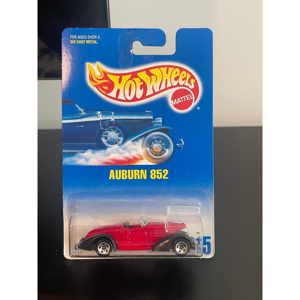 00574 - Hot Wheels 1991 Auburn 852 Red Diecast Metal Toy‎ Car Collector No 215